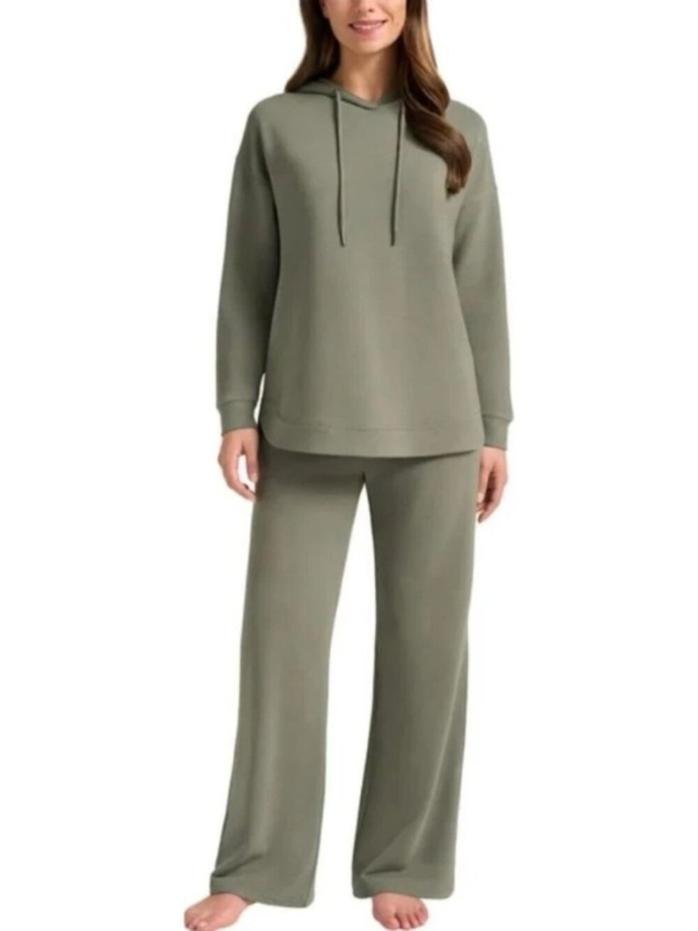 NWT Max & Mia Women's XL Dark Sage Lounge Set With Hoodie & Pants P0753